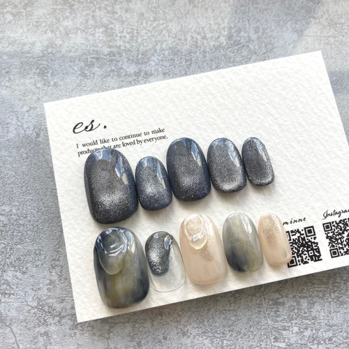 送料無料】ニュアンス／マグネット／ブルーグレー／ぷっくり／お呼ばれ  