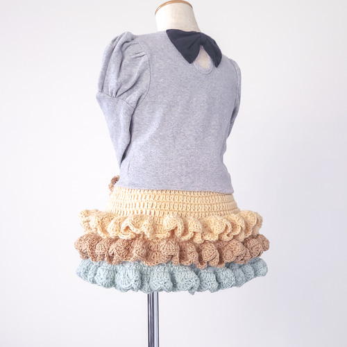 Misha & Puff ケーブル編みスカート カーキ6y