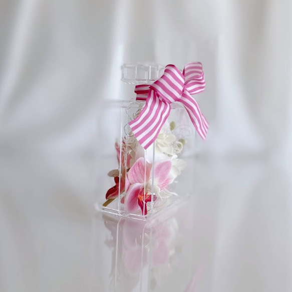 フラワーギ　感謝　ラン　プレゼント　枯れない花　インテリア小物　おしゃれ　上品　ピンク　遅れてごめんね　誕生日　香水瓶 6枚目の画像
