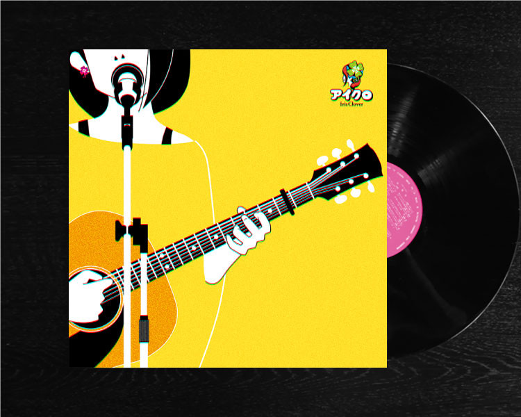 ミツメ　ささやき　限定レコード盤　美品 レコードジャケット風アート【レコード盤なし】ひまわりディーバ