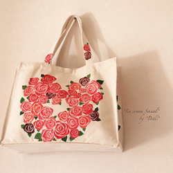 薔薇　トートバッグ Amazon.co.jp: 薔薇 バラ お花 トートバック 帆布 通勤 通学