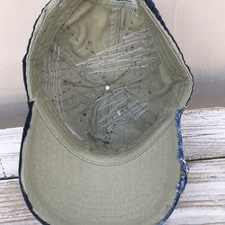 襤褸パッチワーク帽子「キャップ-023」 9枚目の画像