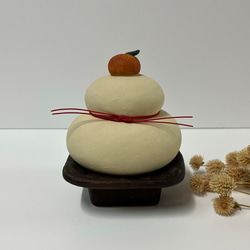 鏡もち（大）（赤）　Ｏ-405-1　陶製　/Kagami mochi/鏡餅 3枚目の画像