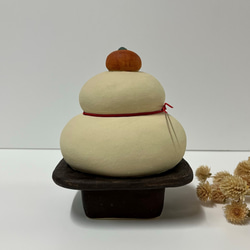 鏡もち（大）（赤）　Ｏ-405-1　陶製　/Kagami mochi/鏡餅 4枚目の画像