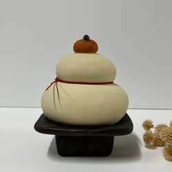 鏡もち（大）（赤）　Ｏ-405-1　陶製　/Kagami mochi/鏡餅 6枚目の画像