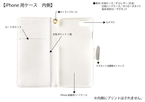 湘南イラスト　手帳型スマホケース 　江ノ島と江ノ電のモノクロイラス「残夏」　iPhone&Android各種対応 3枚目の画像