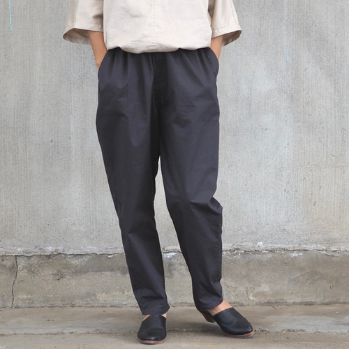 OHOTORO Chic Stripe Pants ダークブラウン オールシーズン◎/テーパードパンツ/ダークブラウン ロング