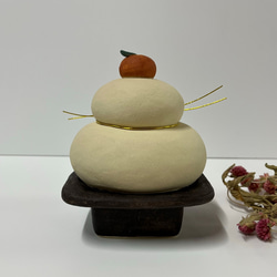 鏡もち（大）（金）　Ｏ-405-2　陶製　/Kagami mochi/鏡餅 5枚目の画像