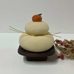 鏡もち（大）（金）　Ｏ-405-2　陶製　/Kagami mochi/鏡餅 3枚目の画像