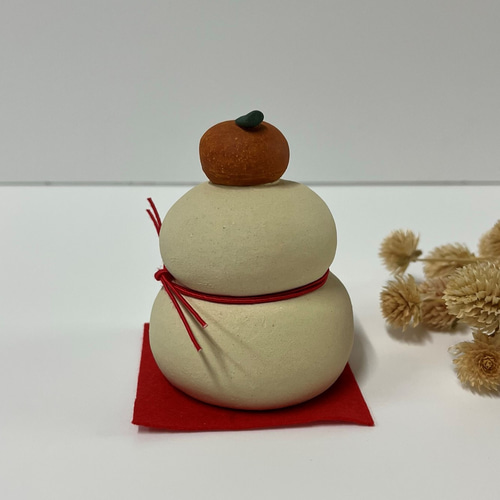 鏡もち（赤） O-404-1 陶製 /Kagami mochi/鏡餅 鏡餅 サバイディー