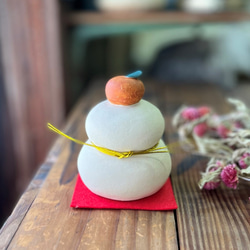 鏡もち（金） O-404-2 陶製 /Kagami mochi/鏡餅 鏡餅