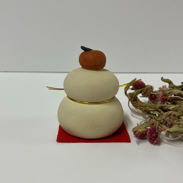 鏡もち（金）　Ｏ-404-2　陶製　/Kagami mochi/鏡餅 4枚目の画像