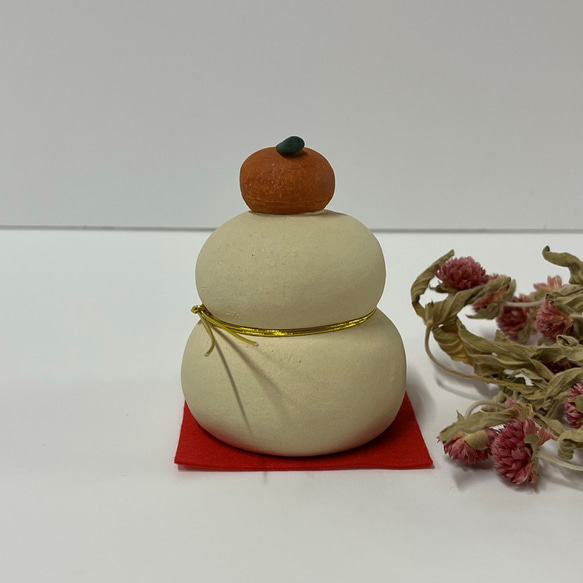 鏡もち（金）　Ｏ-404-2　陶製　/Kagami mochi/鏡餅 5枚目の画像