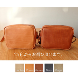 ◼︎shoulder bag/イタリアンレザー/総手縫い/肩掛け ショルダーバッグ/ボディバッグ/ファスナー 2枚目の画像