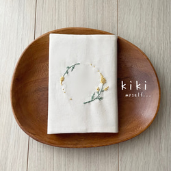 ミモザのリース 刺繍巾着袋 巾着袋 kiki myself  通販 14620275