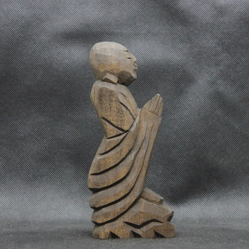 童子木彫り仏像(委託品/高さ47cm) 放し