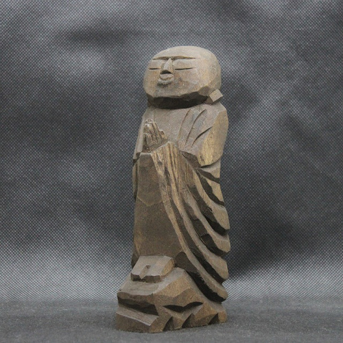 仏像 円空仏 木彫 善財童子（16cm 着色 jk3308） 彫刻 円空工房