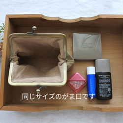 4700→4200円　めぐみの木　刺繍　がま口ポーチ　カナリア色 8枚目の画像
