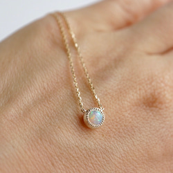 [October] Opal birthstone necklace 4mm [P108K10(OP)] 4枚目の画像
