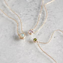 [October] Opal birthstone necklace 4mm [P108K10(OP)] 6枚目の画像