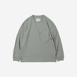 TMCAZ LS PocketTee [ミストグレー] オーバーサイズ ロングスリーブ ダブルポケットTシャツ 綿100% 18枚目の画像