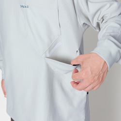 TMCAZ LS PocketTee [ミストグレー] オーバーサイズ ロングスリーブ ダブルポケットTシャツ 綿100% 5枚目の画像