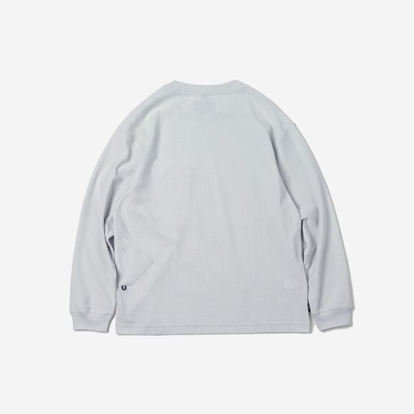 TMCAZ LS PocketTee [ミストグレー] オーバーサイズ ロングスリーブ ダブルポケットTシャツ 綿100% 10枚目の画像