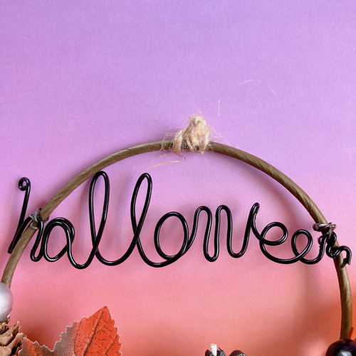 コルクインテリア☆ワイヤーアート☆ハロウィン リース