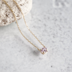 [October] Pink tourmaline oval necklace [P109K10(PT)] 3枚目の画像