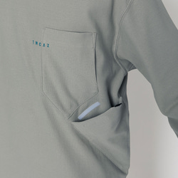 TMCAZ LS PocketTee [アルジーグリーン] オーバーサイズ 長袖 ダブルポケット Tシャツ 綿100% 7枚目の画像