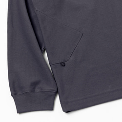 TMCAZ LS PocketTee [チャコール] オーバーサイズ ロングスリーブ ダブルポケットTシャツ 綿100% 15枚目の画像