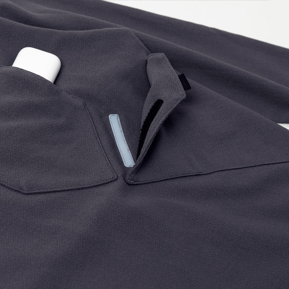 TMCAZ LS PocketTee [チャコール] オーバーサイズ ロングスリーブ ダブルポケットTシャツ 綿100% 13枚目の画像