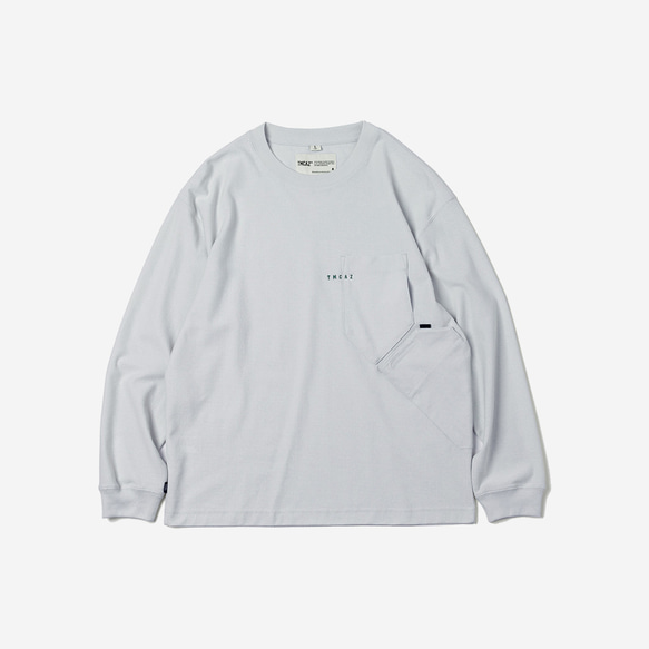TMCAZ LS PocketTee [炭灰色] 廓形長袖雙層口袋T恤 100%棉 第17張的照片