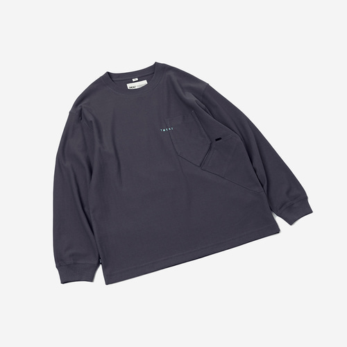 TMCAZ LS PocketTee [チャコールグレー] オーバーサイズ 長袖 ダブル