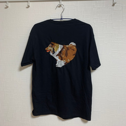 刺繍　シェルティ柄Tシャツ 1枚目の画像