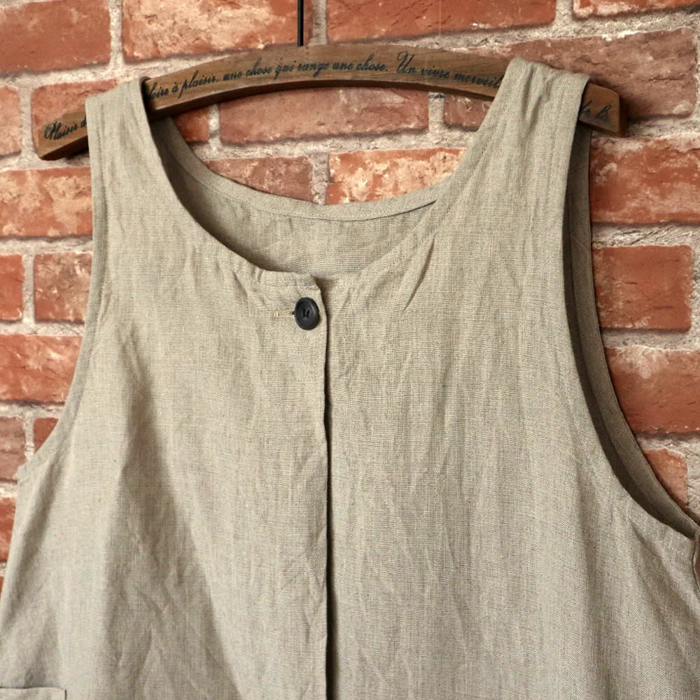 【選べるサイズとお色/M～5L】一枚でお洒落なリネンジレ　生成り・黒・チャコール・紺　プチオーダーok