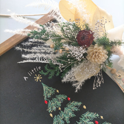 ☆クリスマスツリータペストリー☆No.24　スワッグ　2wayタイプ　クリスマス　壁飾り　プリザーブドフラワー　 6枚目の画像