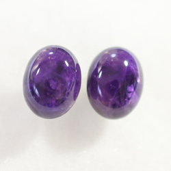 （獨一無二的物品）紫水晶耳釘，10 x 8 毫米（鈦柱） 第1張的照片