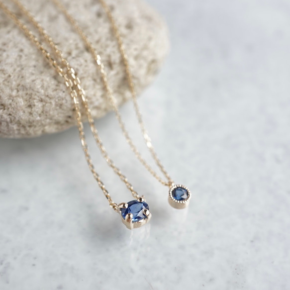 [September] Sapphire oval necklace [P109K10(SP)] 4枚目の画像