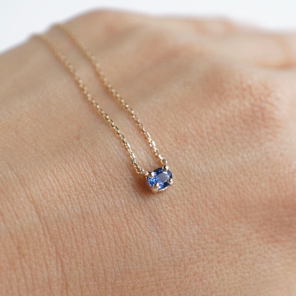 [September] Sapphire oval necklace [P109K10(SP)] 3枚目の画像
