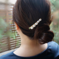 「うたかた」 〜大粒淡水バロックパール　ヘアクリップ〜 2枚目の画像