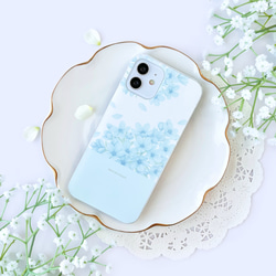 かすみ草 ミントグリーン スマホケース iPhone Android アンドロイド