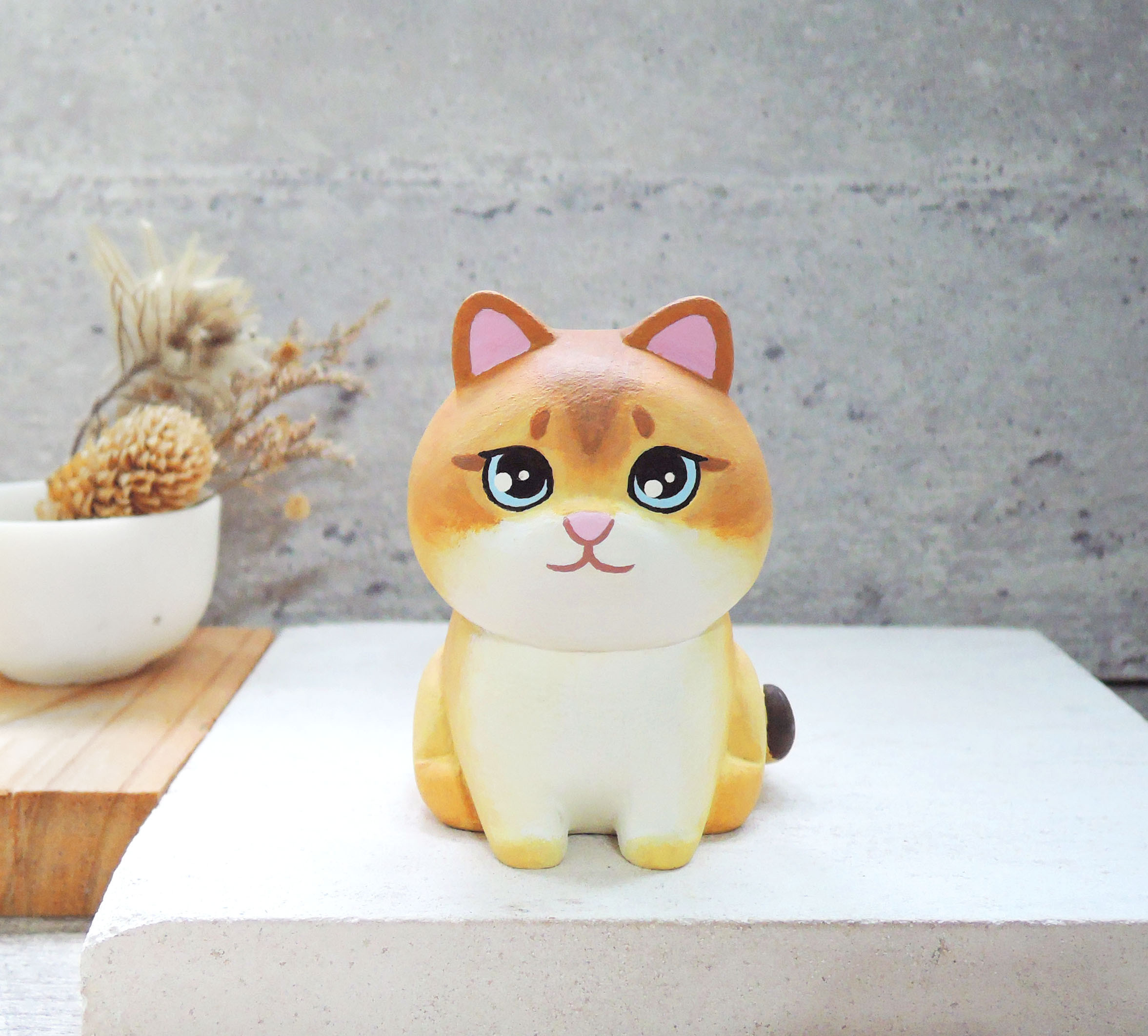 猫の顔 約20cm 立体アート まるまるねこ　アーティスト作品