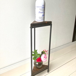 すみっこアルコールスタンド　消毒置き　サイドテーブル　花瓶　トイレ　アイアン　インダストリアル 2枚目の画像