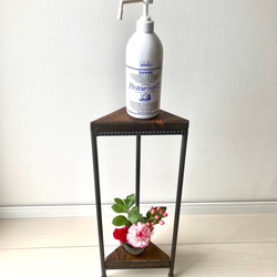 すみっこアルコールスタンド　消毒置き　サイドテーブル　花瓶　トイレ　アイアン　インダストリアル 3枚目の画像
