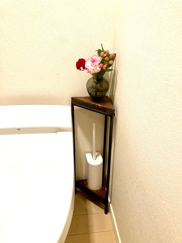 すみっこアルコールスタンド　消毒置き　サイドテーブル　花瓶　トイレ　アイアン　インダストリアル 7枚目の画像