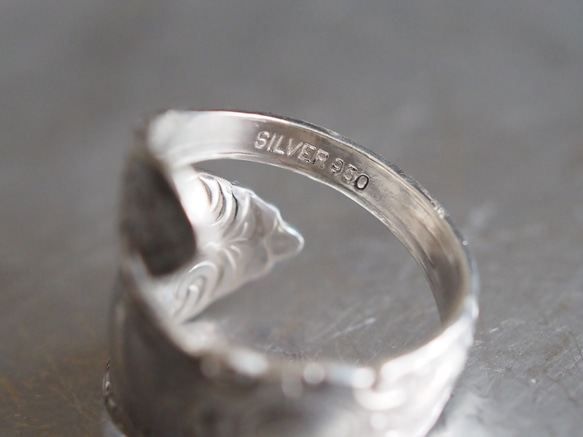 Spoon Ring K(Silver950製)　シルバースプーンリング　古着・アンティーク 4枚目の画像