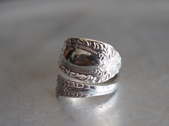 Spoon Ring K(Silver950製)　シルバースプーンリング　古着・アンティーク 1枚目の画像