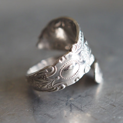 Spoon Ring K(Silver950製)　シルバースプーンリング　古着・アンティーク 2枚目の画像