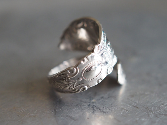 Spoon Ring K(Silver950製)　シルバースプーンリング　古着・アンティーク 2枚目の画像